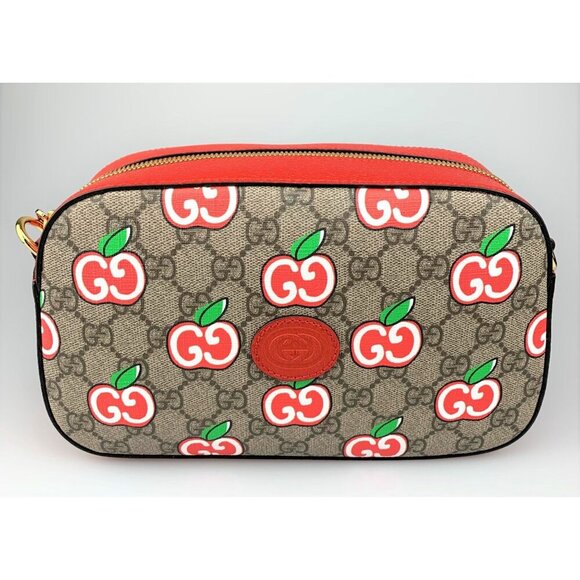 NIB Gucci GG Supreme & Red Leather Apple Shoulder Bag - Picture 4 of 15